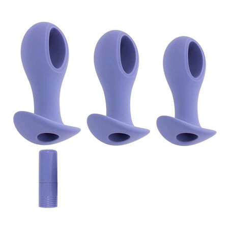 Набор из 3 анальных пробок с вибропулей Hole Punch Plug Set